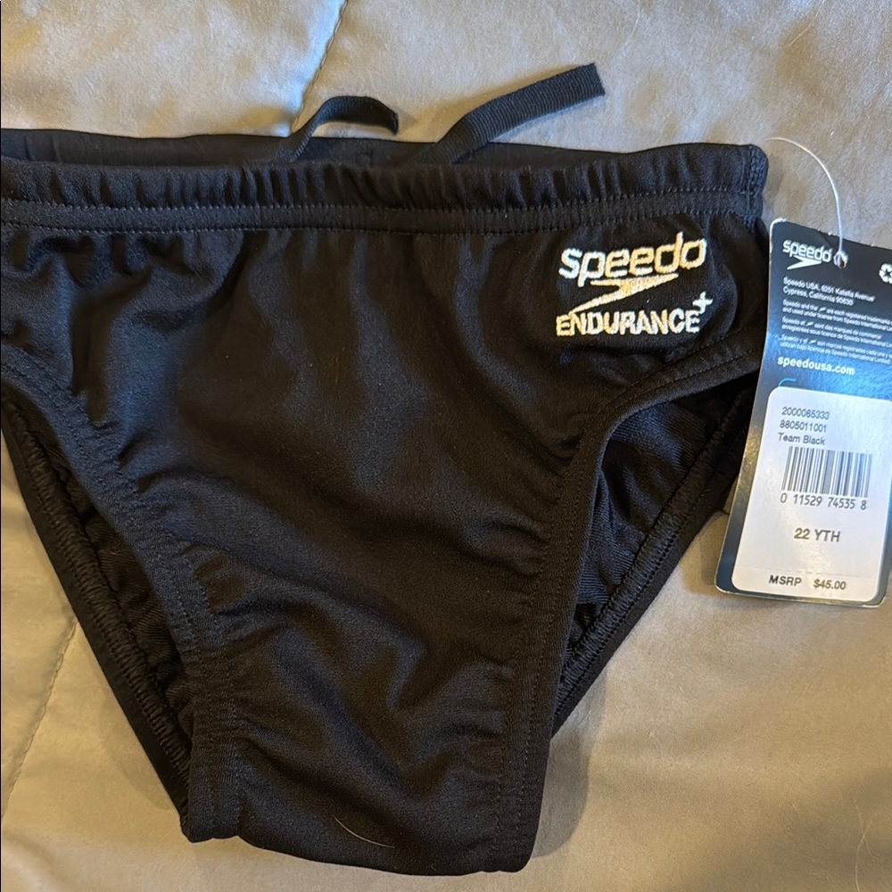 Speedo Endurance Black Swim Briefs little boys size 22